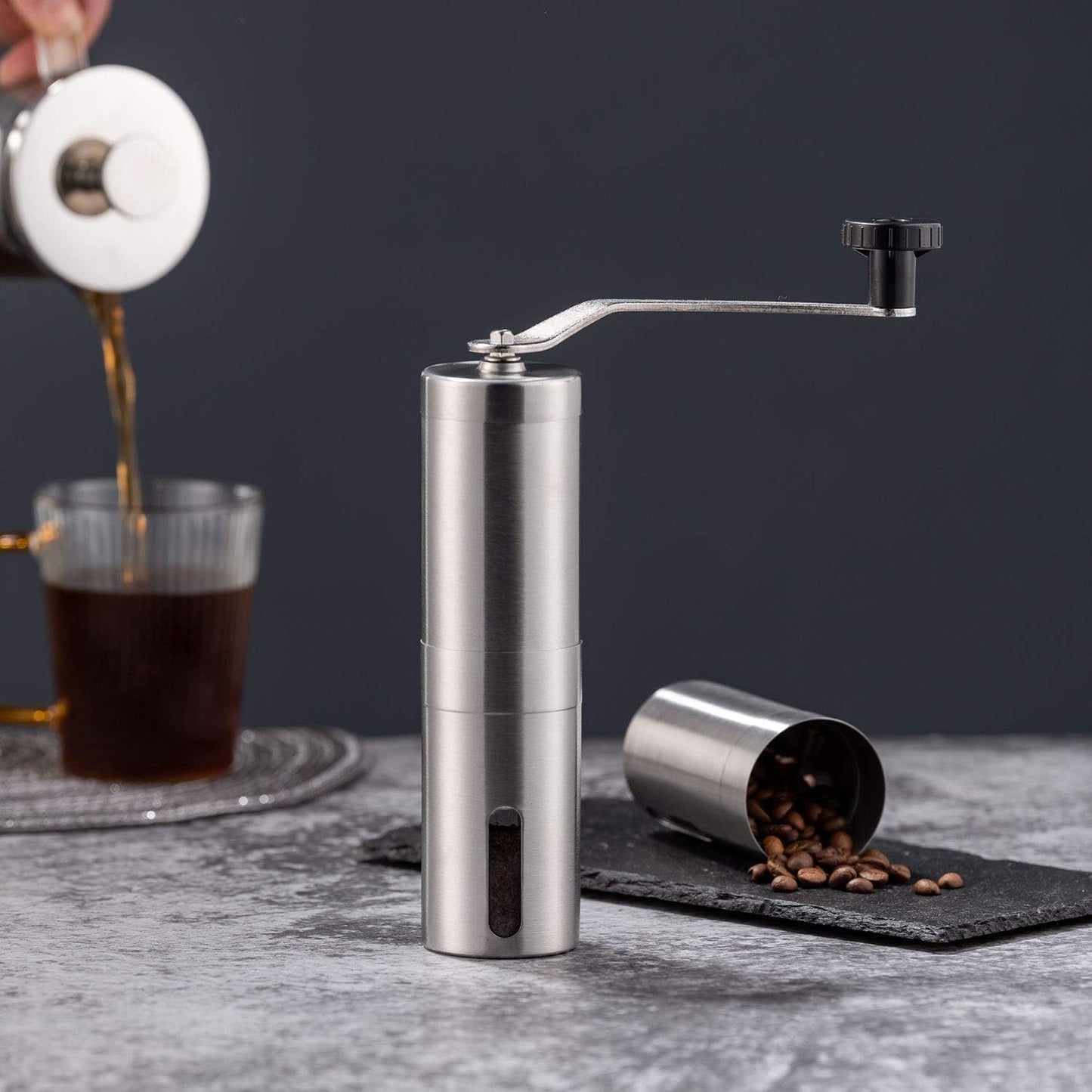 Flavara Manual Coffee Grinder – Stainless Steel Burr Mill with Adjustable Settings