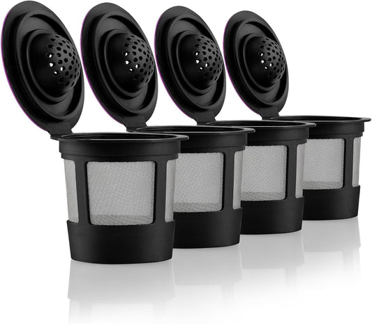 Flavara Reusable K-Cups – 4-Pack Universal Fit Coffee Filters for Keurig 1.0 & 2.0 Brewers