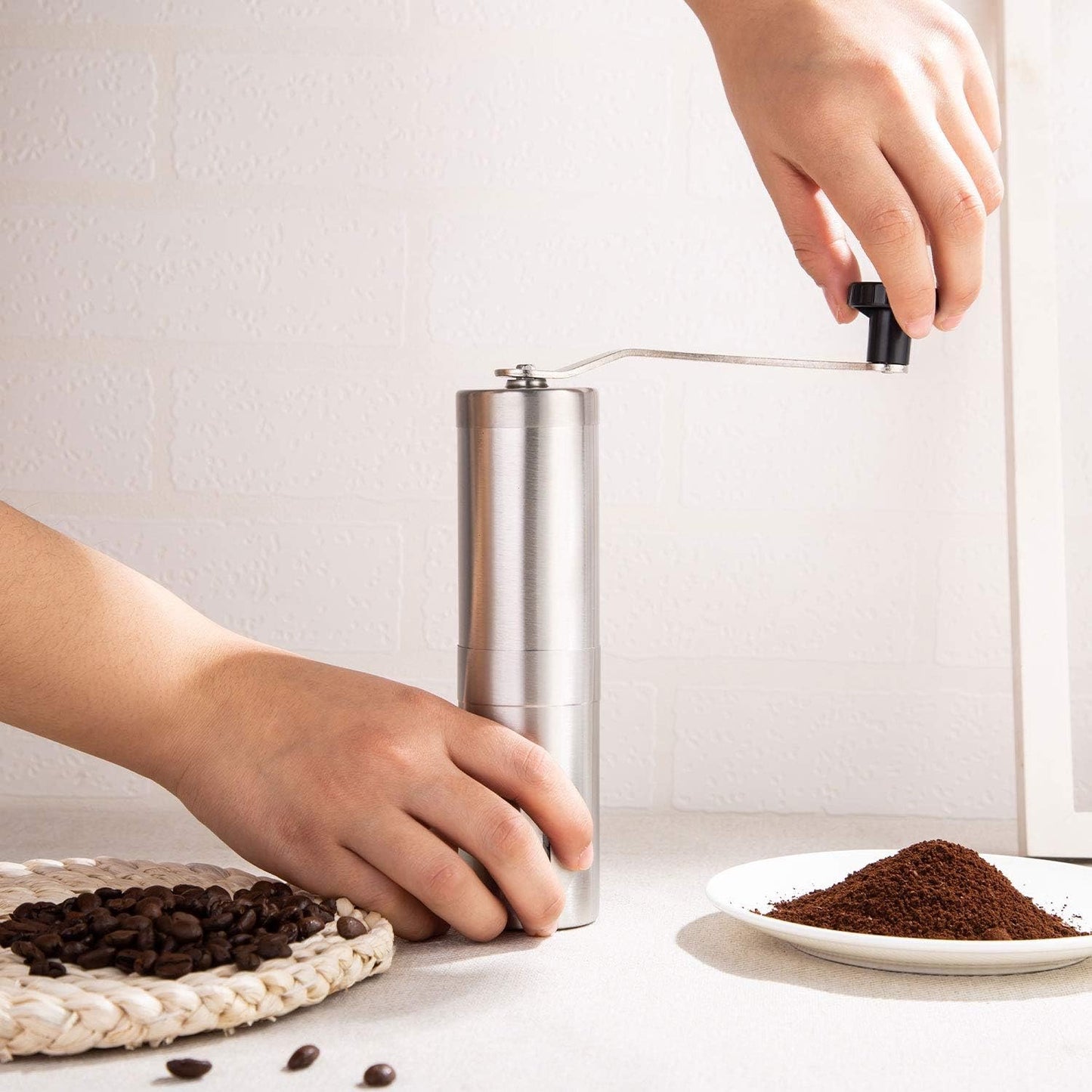 Flavara Manual Coffee Grinder – Stainless Steel Burr Mill with Adjustable Settings